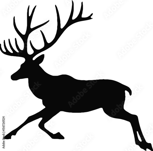 Majestic deer silhouette running wild in nature