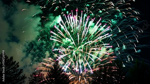 Magnificent Fireworks Exploding Above a Historic Landmark in a Grand Celebration

