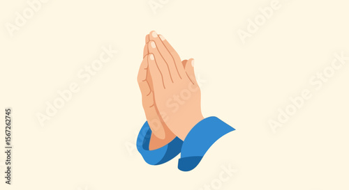 Two hands clasped together in prayer, a simple illustration of supplication.