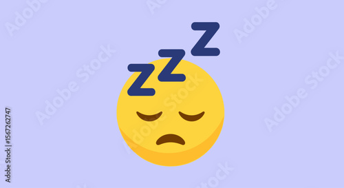 Sleepy, sad emoji face with closed eyes and sleeping symbols.