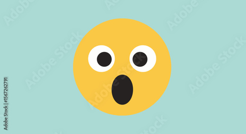 A simple, yellow emoticon displays shock and surprise with wide eyes and an open mouth.