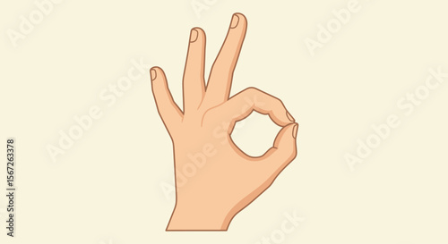 A stylized illustration of a hand forming the "OK" gesture.
