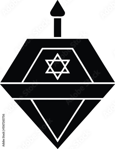  Hanukkah Dreidel Icon Vector