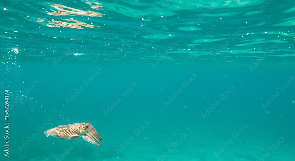 Fototapeta premium Underwater Cuttlefish A Stunning View of Cephalopod in its Natural Habitat