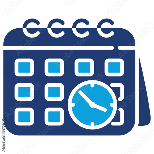 Schedule Flat Blue Icon Vector Illustration