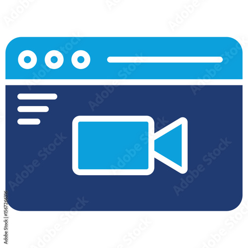 Recording Flat Blue Icon Vector Illustration