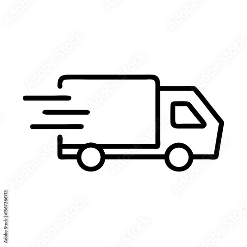 An illustration of a fast delivery truck symbolizes efficient transport and logistics, showcasing swift movement.