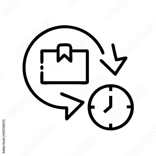 A stylized icon encapsulates the essence of efficient delivery, blending the concepts of timely shipping and logistics.