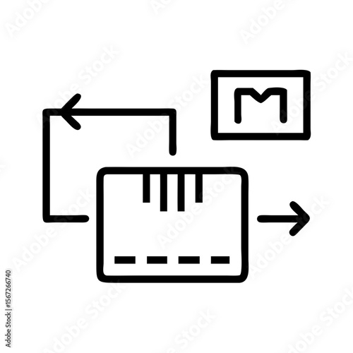 An illustrated diagram of the distribution process that highlights the logistics of products, symbolizing the movement of goods.