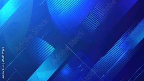 Abstract blue graphic design with lines and shapes for digital backgrounds or presentations.