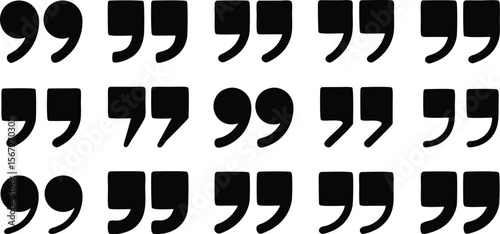 Diverse Quotation Mark Styles - Punctuation and Typography Elements