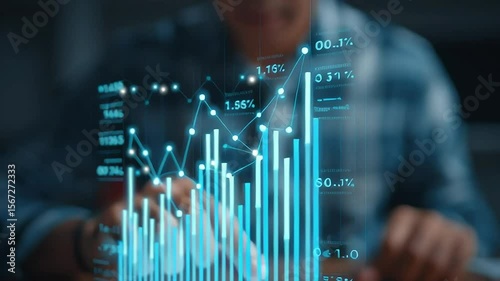 Business Analyst Using Digital Tablet for Data Visualization Insights with ai generated