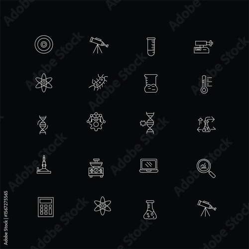 Technologies and science vector line icons  Premium Vector