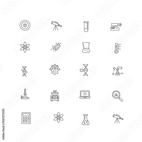 Technologies and science vector line icons  Premium Vector