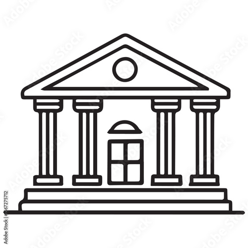 classical Building Icon - Bank, Courthouse, Government, or University Symbol