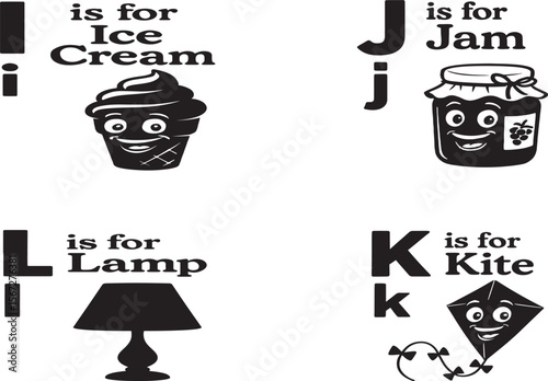  English alphabet with image for kids learning.
