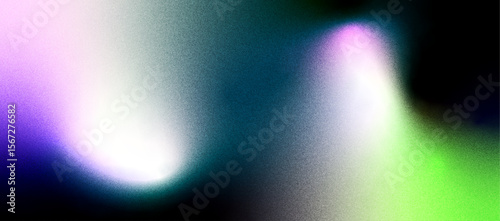 Abstract gradient background with grainy texture and vibrant neon light effects
