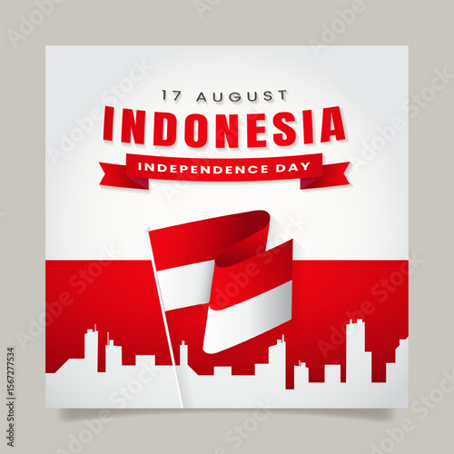 Gradient indonesia independence day banner