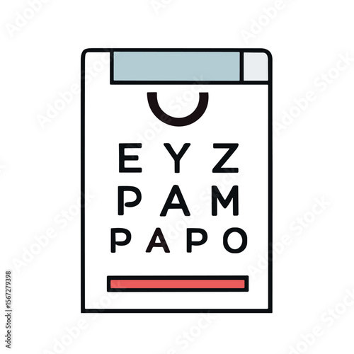 Eye chart graphic design for vision testing.