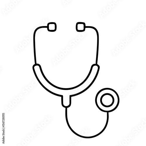A simple line drawing of a medical stethoscope, a common diagnostic tool.