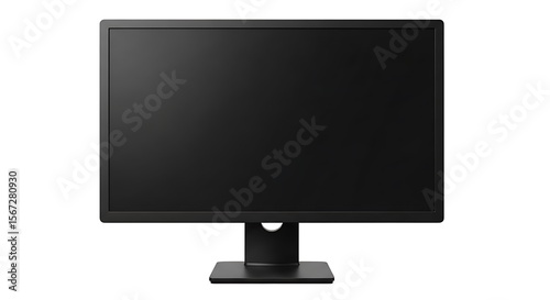 Isolated on white, this flat-screen LCD computer monitor displays modern technology, perfect for showcasing your digital content