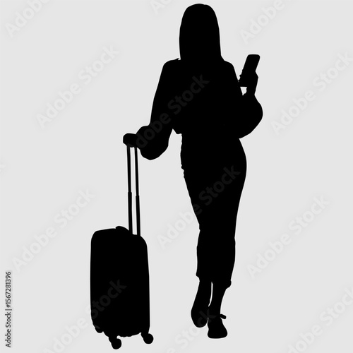 silhouette of a man with a suitcase