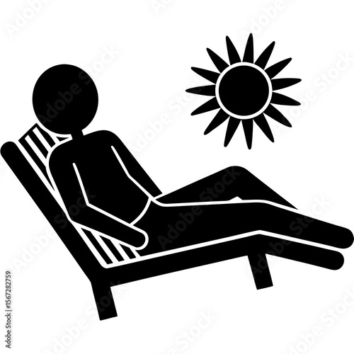 Sunbathing silhouette vector illustration