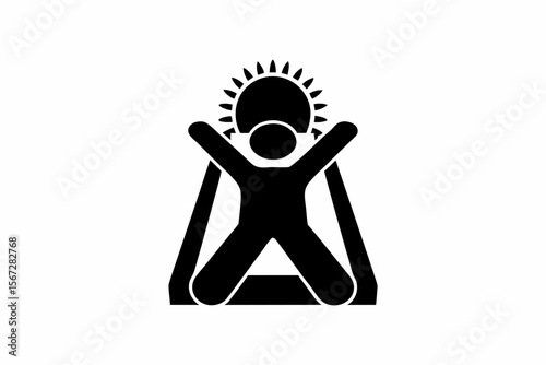Sunbathing silhouette vector illustration