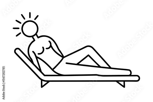 Sunbathing silhouette vector illustration