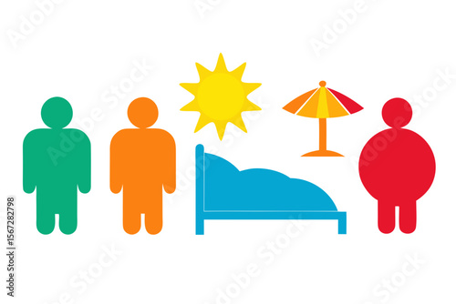 Sunbathing silhouette vector illustration