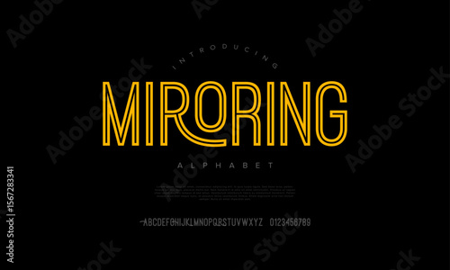 Modern double-line display font with a mirrored effect, bold and vibrant for standout headlines or tech branding