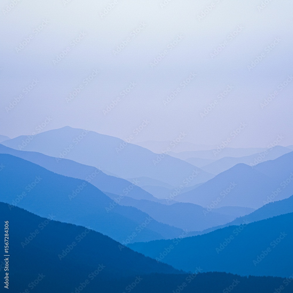 Fototapeta premium Pastel blue mountain ranges