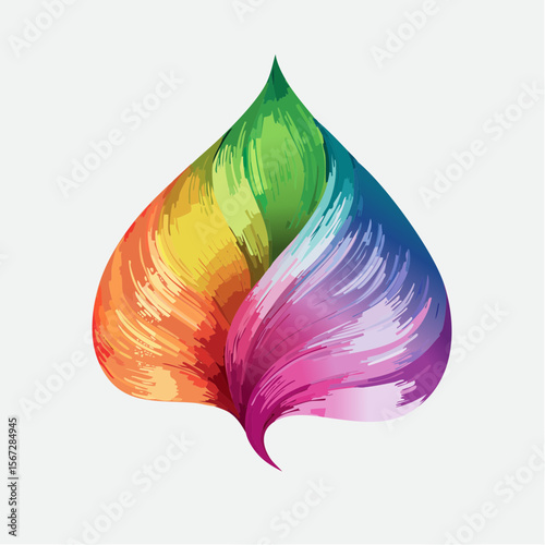 ribbon-folded leaf with layered twist and subtle depth