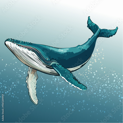 isometric whale glyph in 30° tilt with precision block design