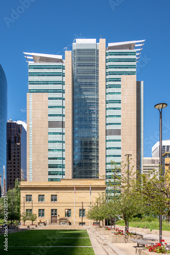 Views of skyscrapers in Calgary's downtown, including the court buildings,