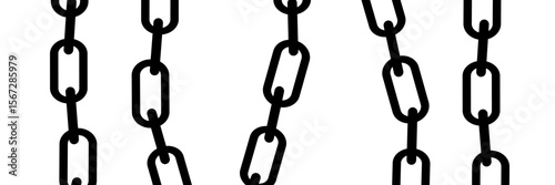 Set of black chains or link icons,eps10