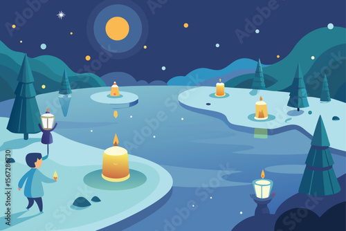 winter landscape with snow