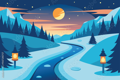winter landscape with snow and trees