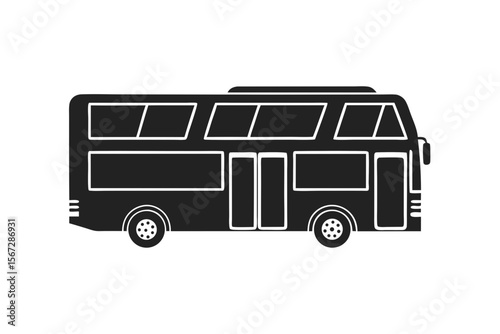 Travel Bus Front View silhouette vector illustration