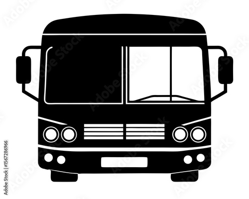 Travel Bus Front View silhouette vector illustration