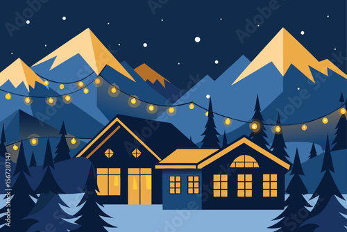 winter landscape with house