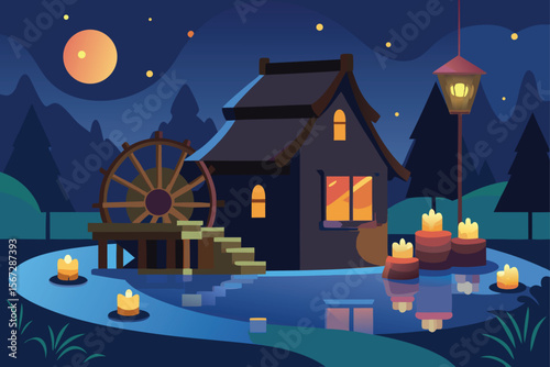 christmas night in the village