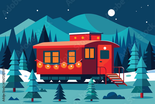 winter landscape with house