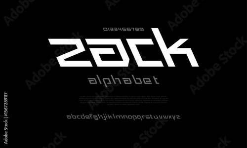 Bold futuristic font with angular cuts and a dynamic look, great for sci-fi titles, games, and tech branding