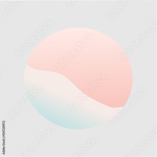 Abstract graphic design, featuring a soft pastel circle with blended colors.