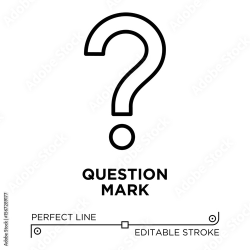 The line icon vector illustrates question mark. The line icon is isolated on a transparent background and can be edited as needed