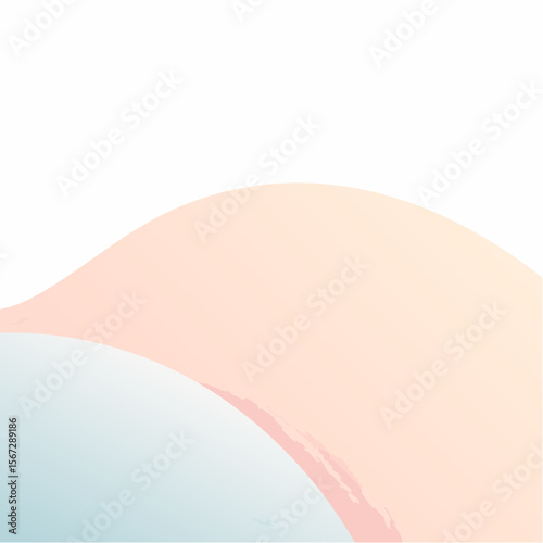 Wallpaper Mural Abstract design featuring soft pastel color gradients with curved shapes and whitespace. Torontodigital.ca