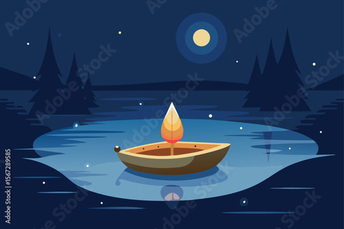 sailing ship in the night