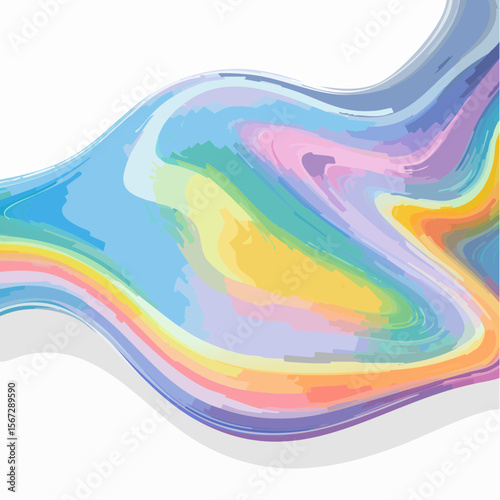 Abstract flowing wave of blended pastel colors, creating a smooth, fluid, and visually appealing design.