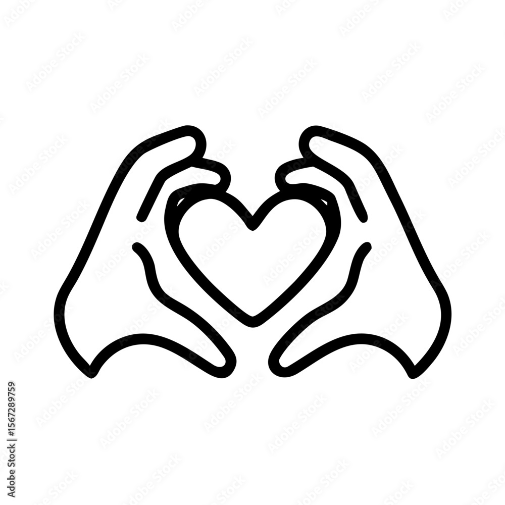 Fototapeta premium Signs of affection shown by fingers. LOVE. Love. Like, good. Nice. Admiration.